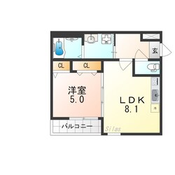 長瀬駅 徒歩8分 1階の物件間取画像